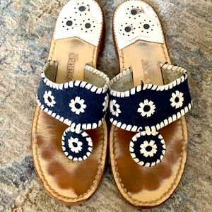 Navy and White Jack Rogers Sandals